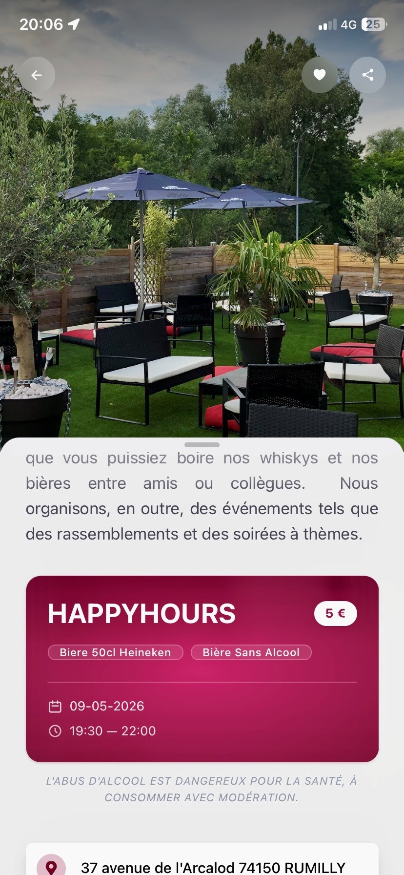 The Happyhours-Guide map screen